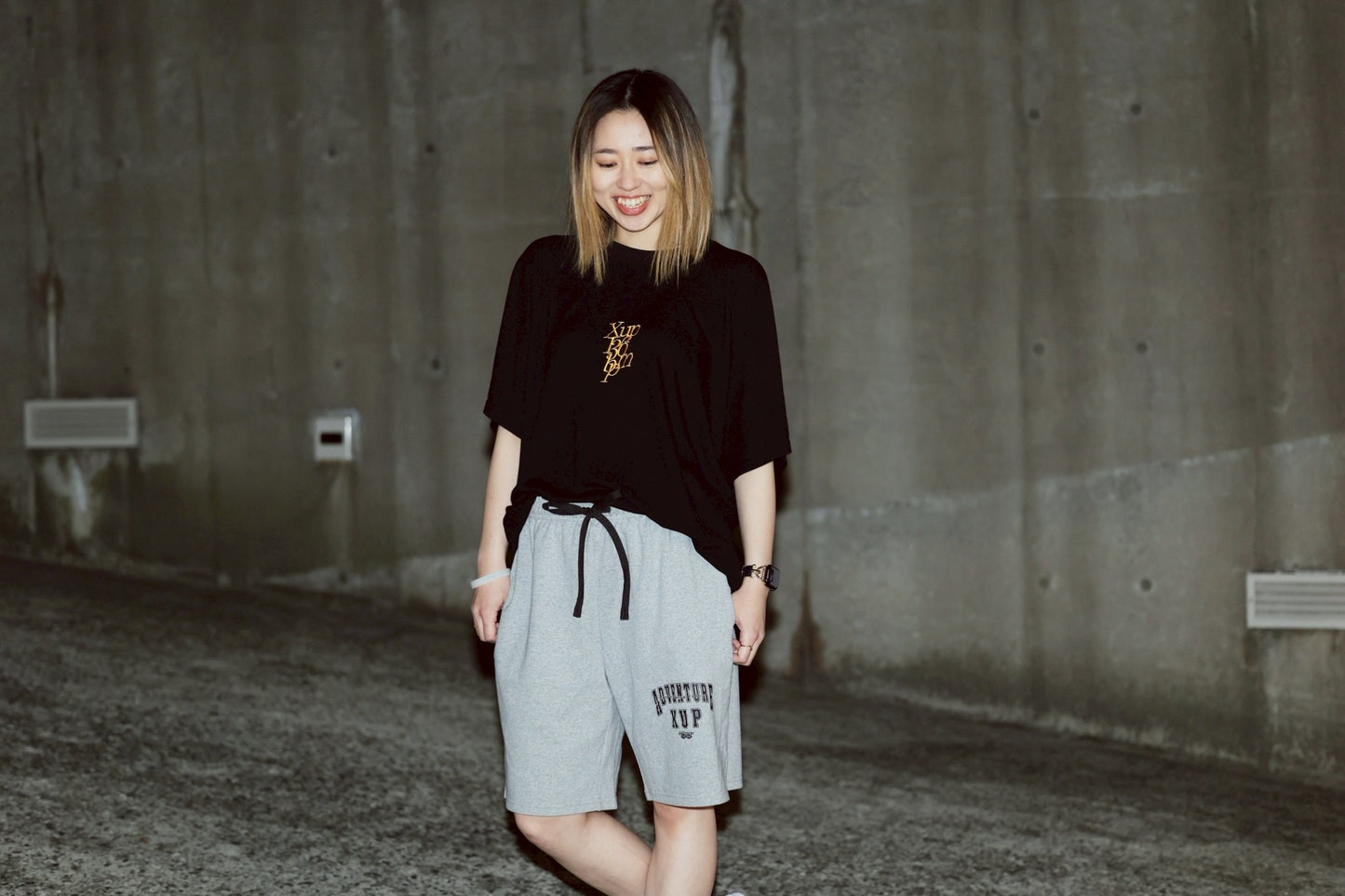 adventure half pants gray