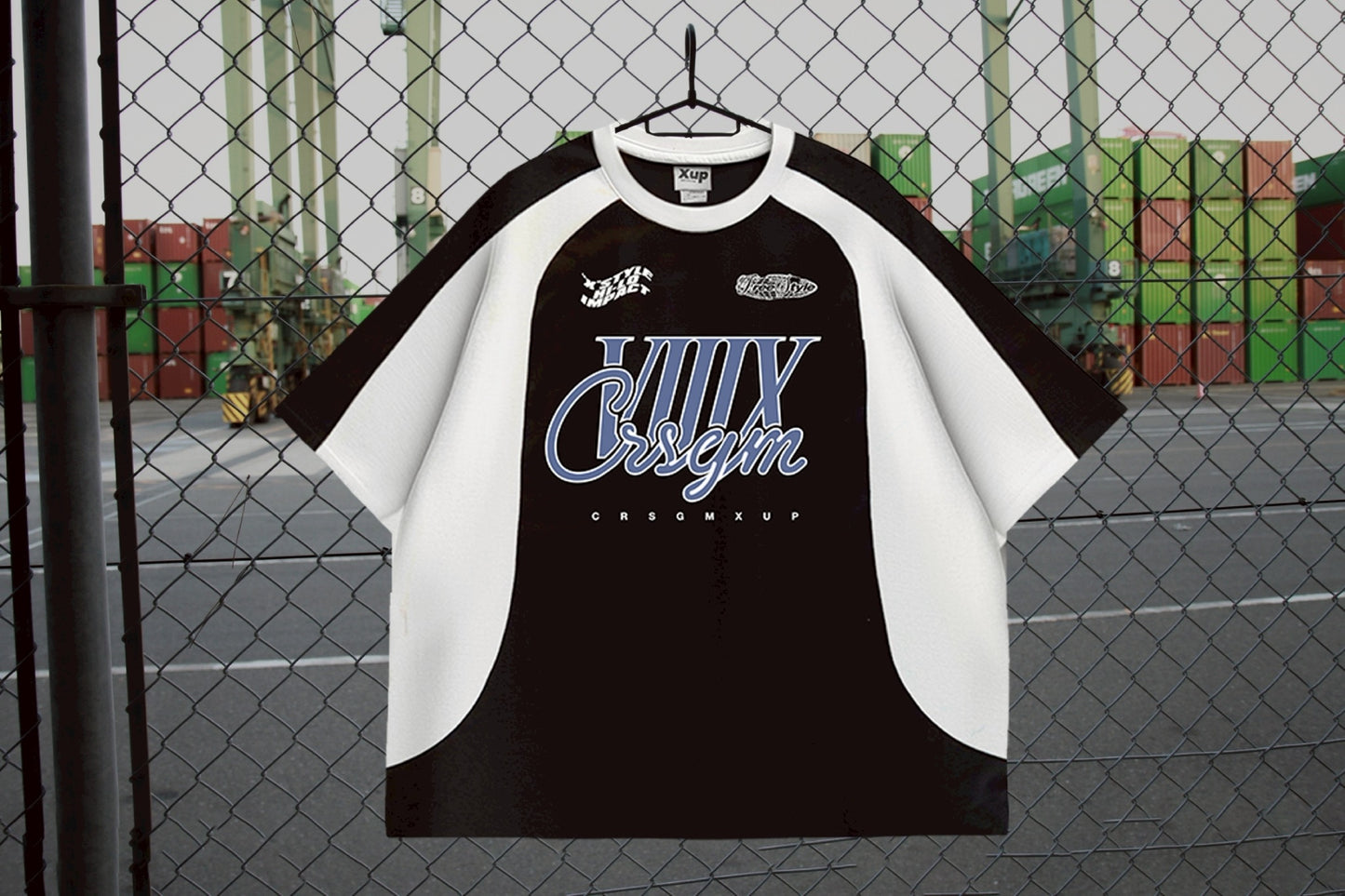 XUP GAME Tshirt black×blue