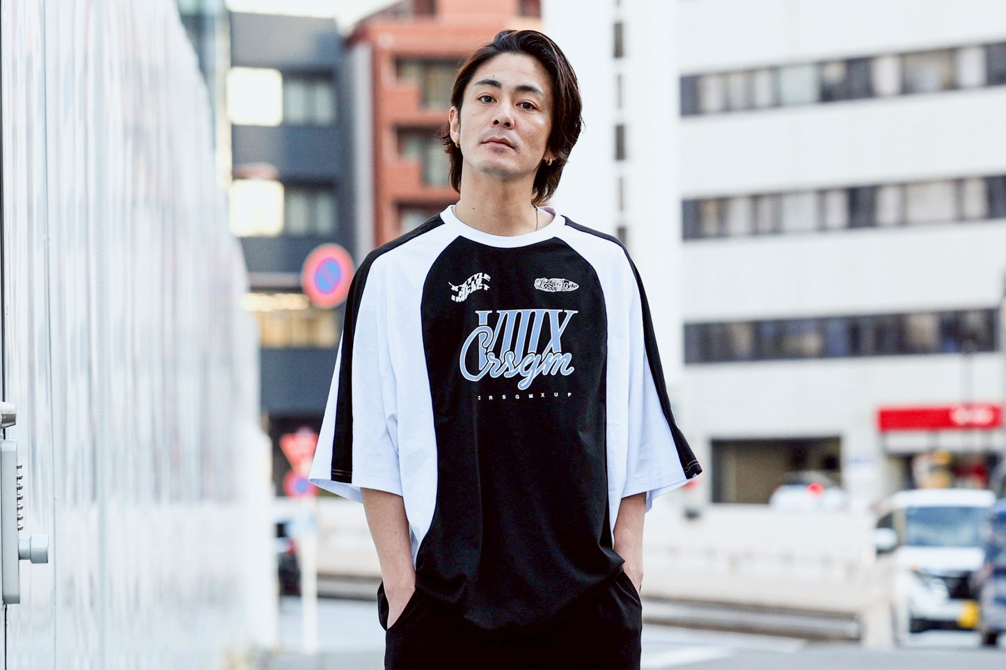 XUP GAME Tshirt black×blue