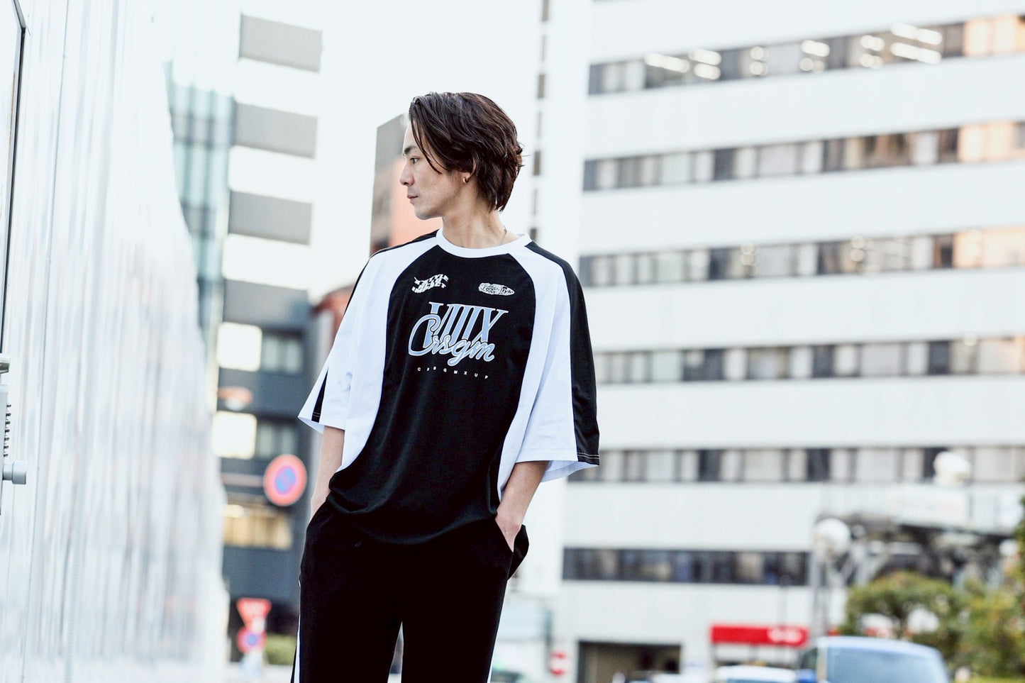 XUP GAME Tshirt black×blue