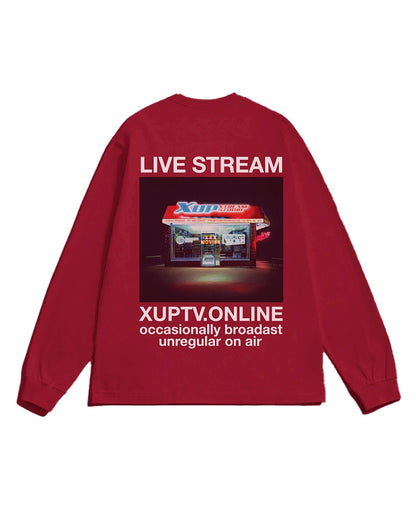 Live stream long sleeve burgundy