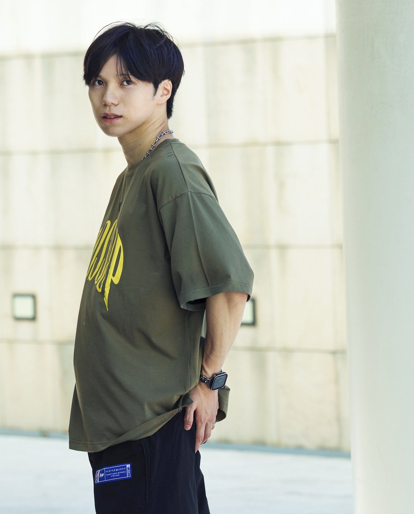 CROSSUP Arch T shirt Olive Yellow