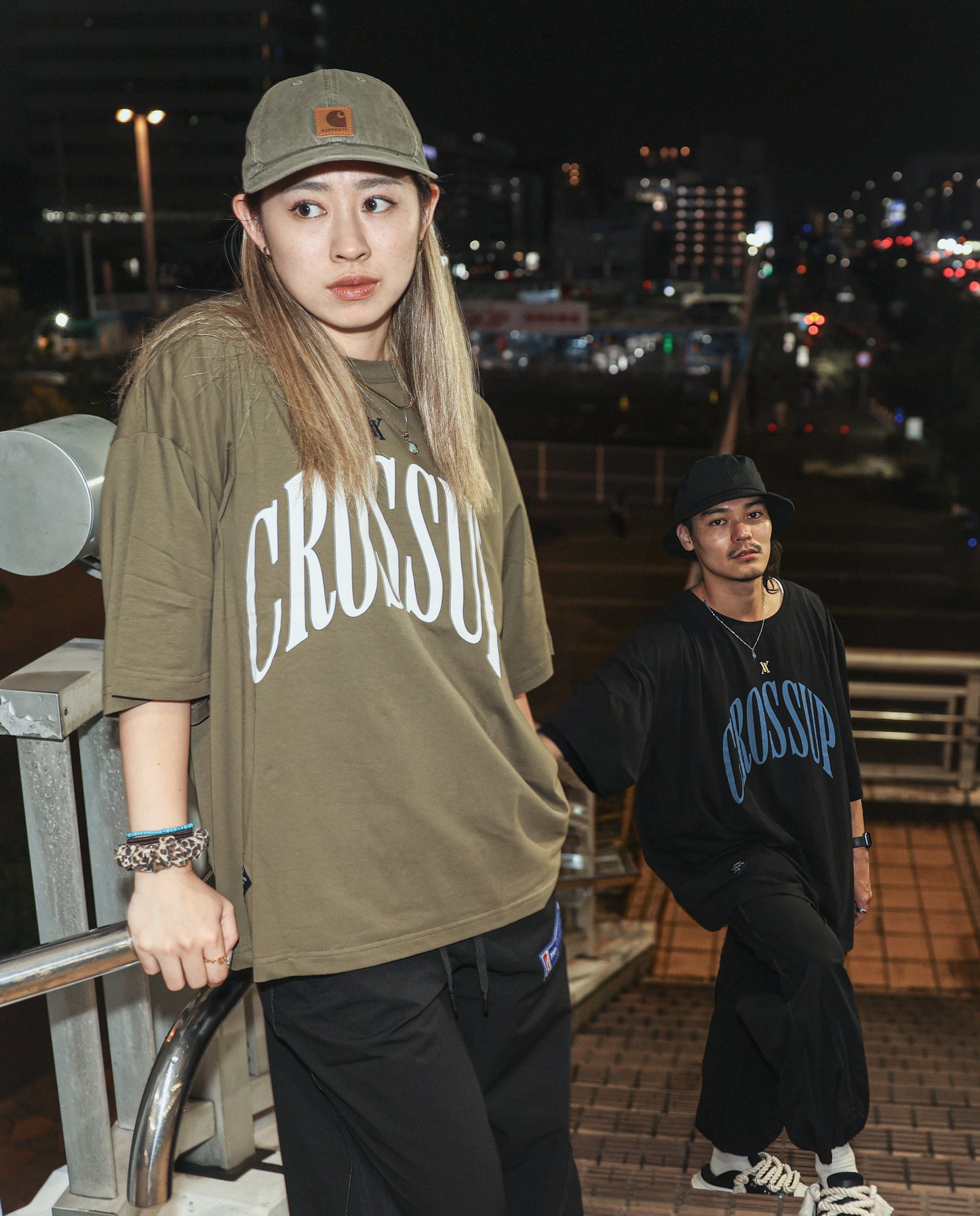 CROSSUP Arch  T shirt Olive White