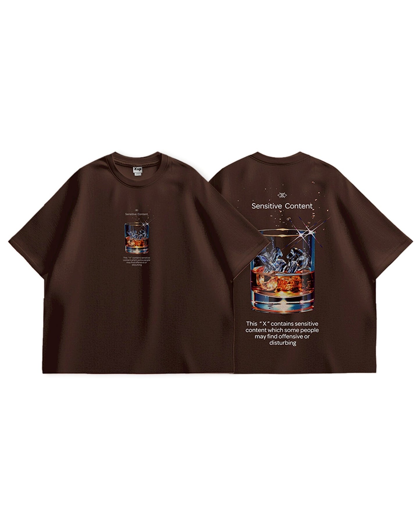 whisky logo T shirt brown