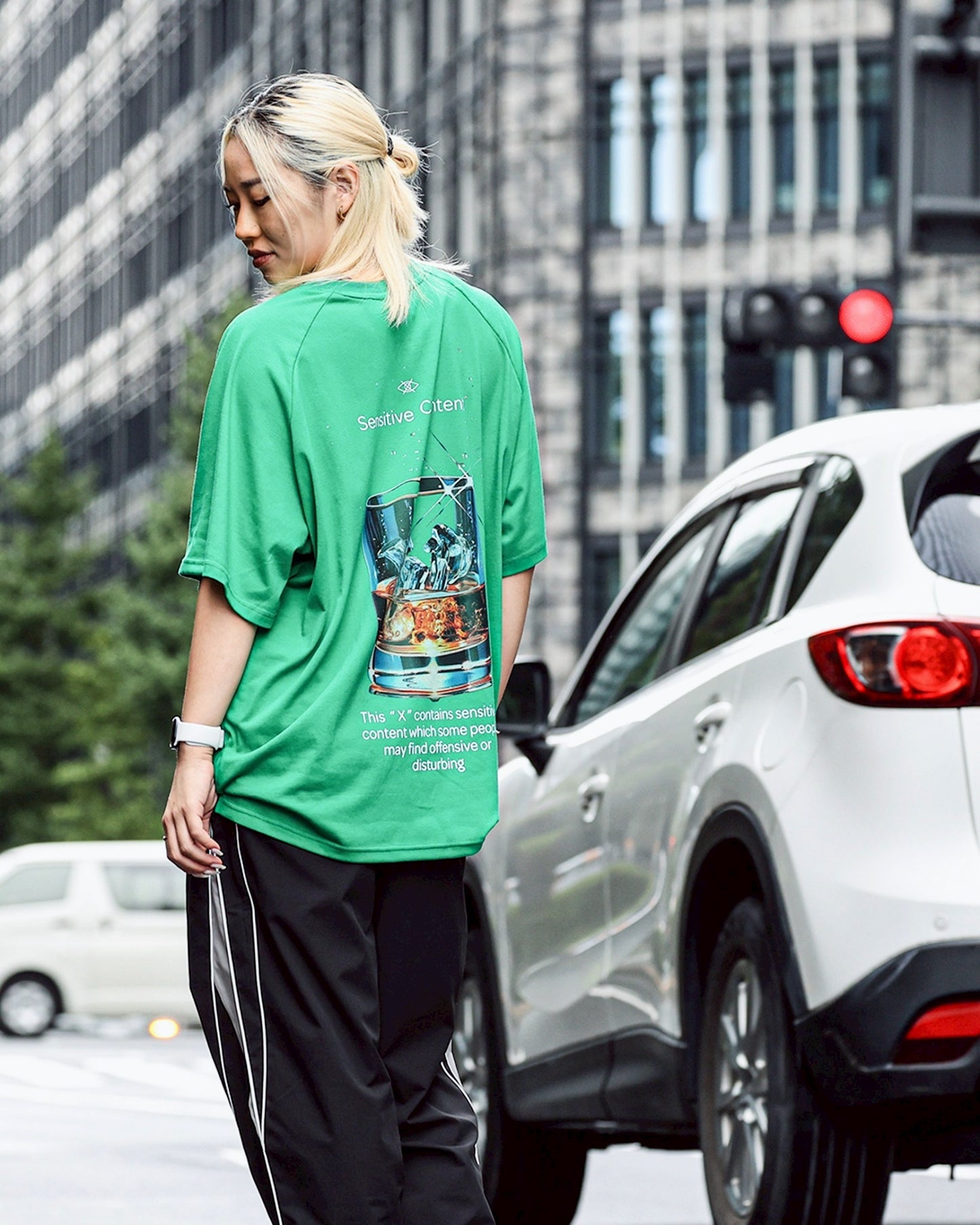 whisky logo T shirt green