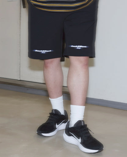 back 2 back nylon half pants black