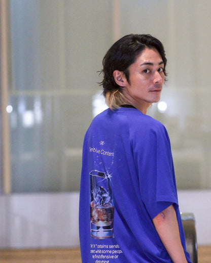 whisky logo T shirt blue