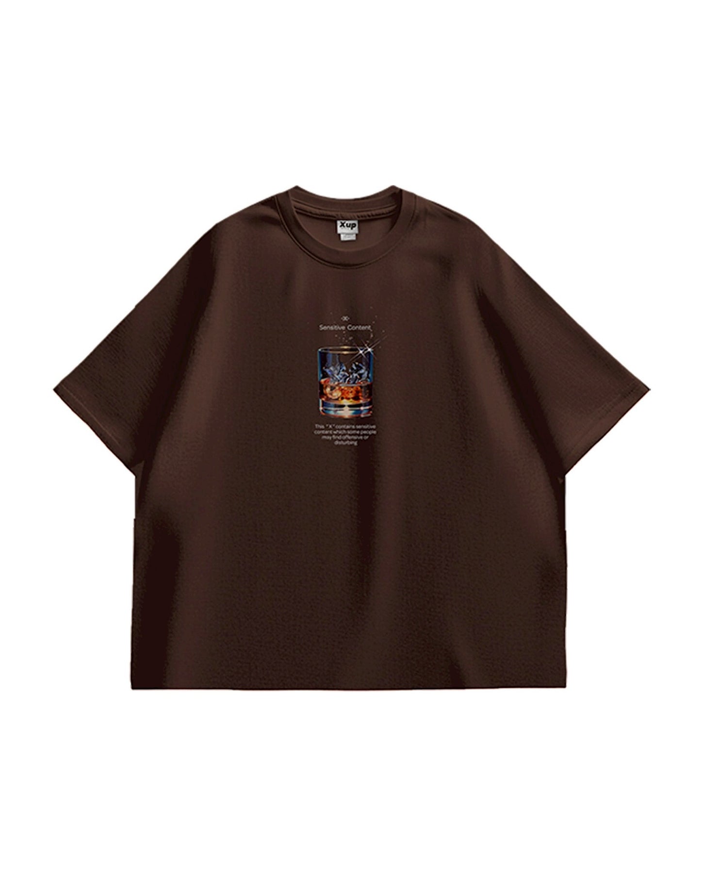 whisky logo T shirt brown
