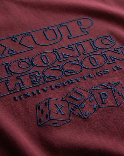 ICONIC DICE Embroidery Tshirt burgundy