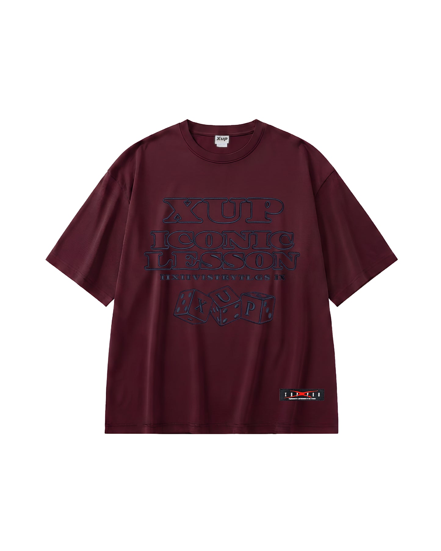 ICONIC DICE Embroidery Tshirt burgundy