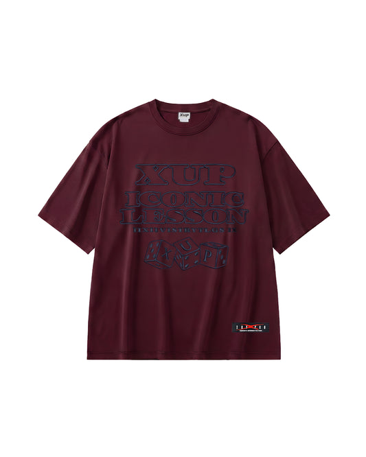 ICONIC DICE Embroidery Tshirt burgundy