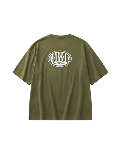 CROSSUP Arch  T shirt Olive White