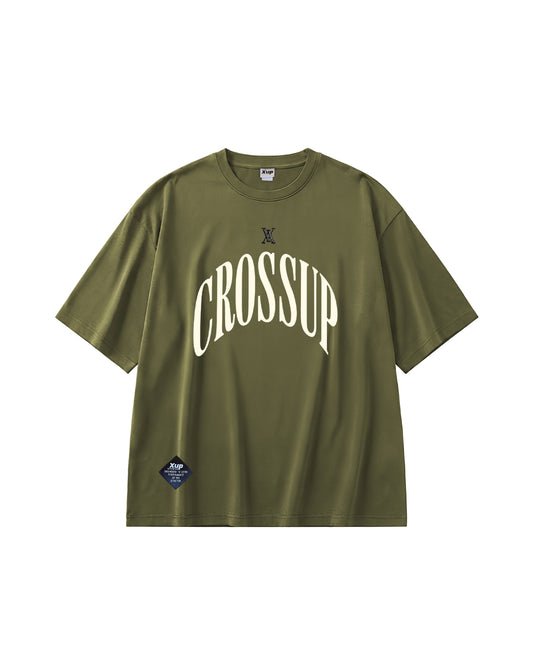 CROSSUP Arch  T shirt Olive White